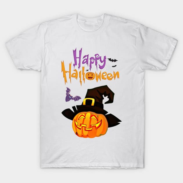 Happy Halloween Pumpkin Head T-Shirt by masksutopia